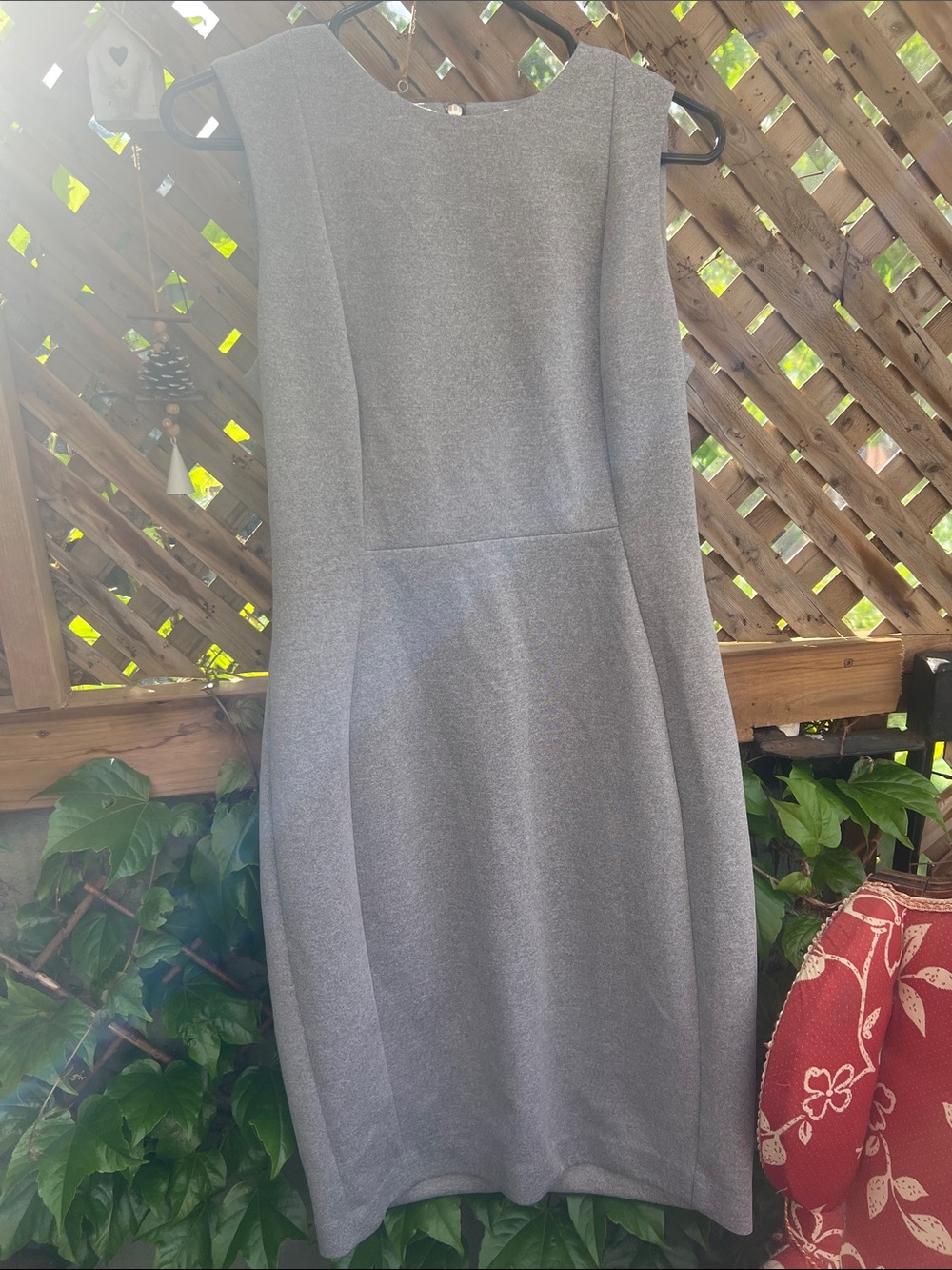 Calvin Klein Gray Sleeveless Midi Sheath Dress